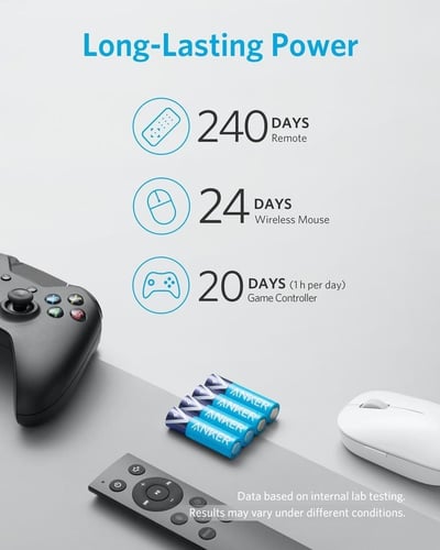 انكر بطاريات قلوية مقاس AAA من 4 قطع