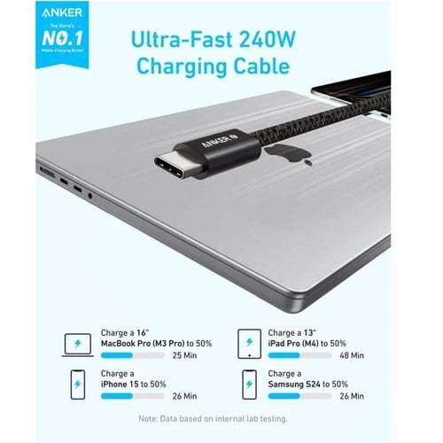 انكر كيبل تايب سي تاسي سي مترين zolo 240w ابيض