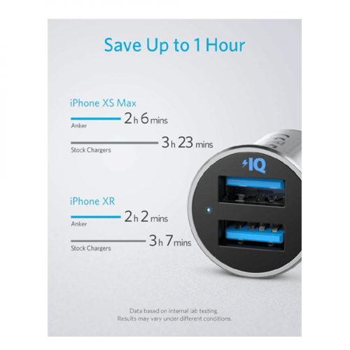 انكر راس شاحن سيارة 2 منافذ يو اس بي