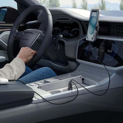 انكر - شاحن سيارة 30 واط منفذين PD-USB مع 2 كيابل...