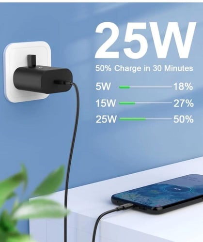 شاحن سامسونج جداري مع كيبل الاصلي 25واط