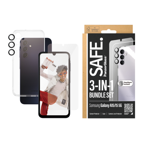 بانزر جلاس SAFE بكج حماية 3 في1 سامسونج جالكسي A15