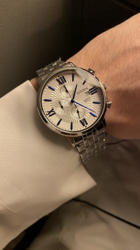 ساعة سيتيزن - كرونو أبيض