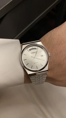 ساعة كاسيو - أبيض تاريخ يوم