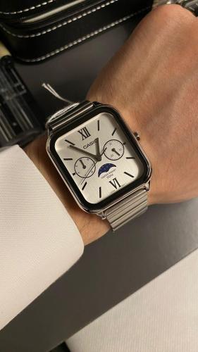 ساعة كاسيو انالوج مون فيس - ابيض