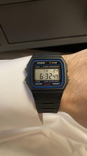 ساعة كاسيو رقميه - سير أسود