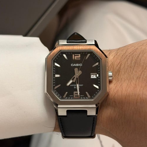 ساعة كاسيو - انالوج أسود جلد