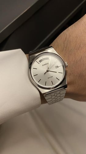 ساعة كاسيو - أبيض تاريخ يوم