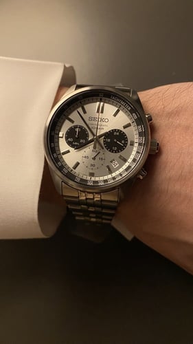 ساعة سيكو كرونو أبيض