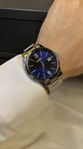 ساعة كاسيو - كحلي كوارتز MTP-V002D