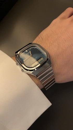 ساعة كاسيو – عرض تناظري ورقمي – وجه كحلي – ستانلس...