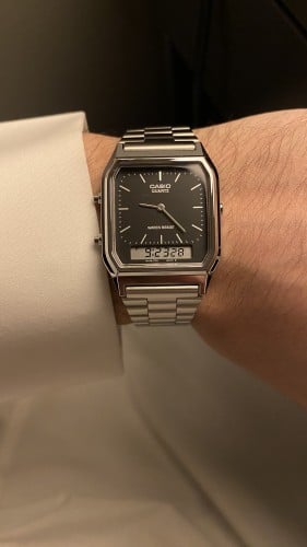 ساعة كاسيو فنتج توقيتين - أسود