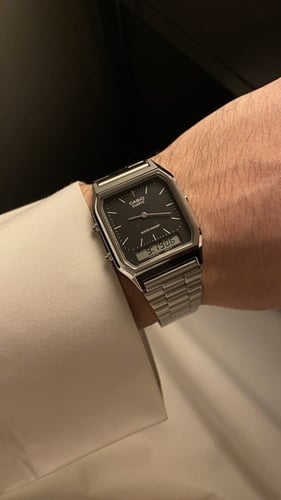 ساعة كاسيو فنتج توقيتين - أسود