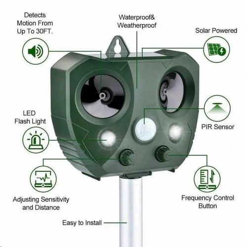 جهاز طارد الحيوانات بالموجات فوق الصوتية مع فلاش ض...