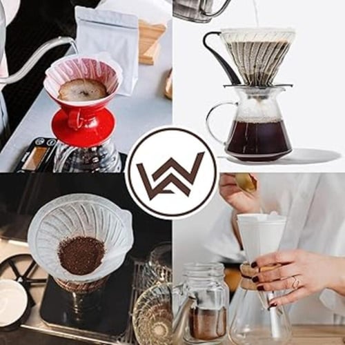 فلاتر القهوة وراف المخروطية اليابانية V60 مقاس 02...