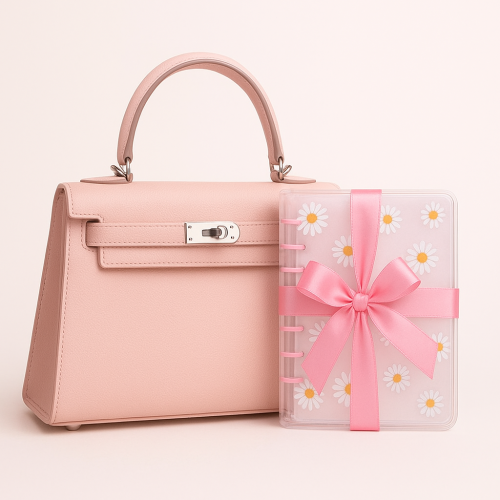 حقيبة كيلي لون بيبي بنك مع هديه محفظة تقسيم الراتب