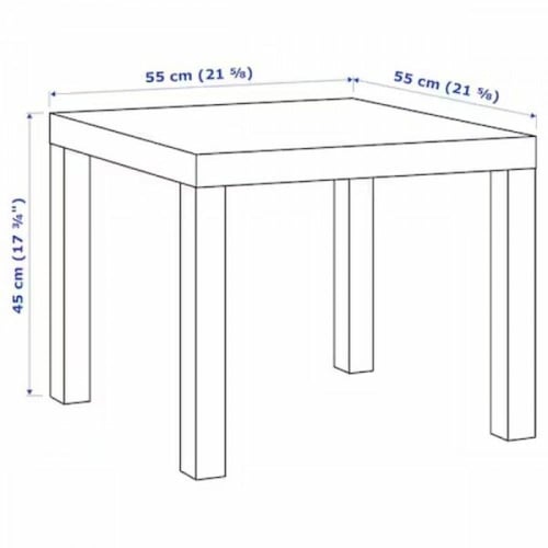 LACK طاولة جانبية, أسود-بني, 55×55 سم