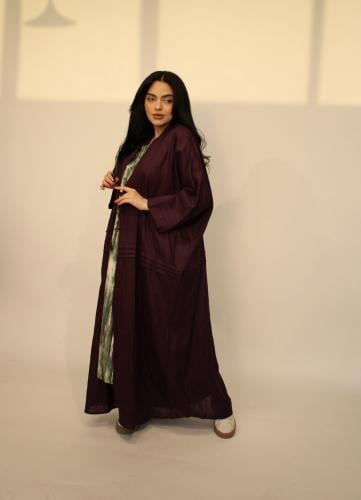 Purple linen abaya & Dress
