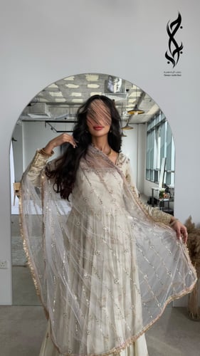 جلابية هندية تفتة هندي بتطريز ذهبي فاخر