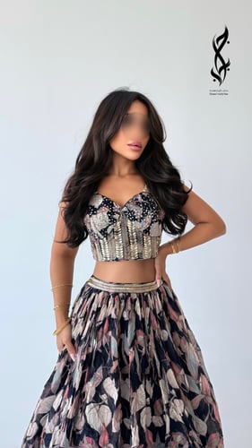 طقم ساري 3 قطع أنيق توب وتنورة مع شال | جلباب بوتي...