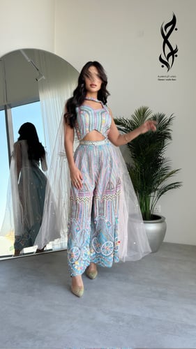 جلابية بتصميم جمبسوت باللون الازرق الفاتح " بيبي ب...