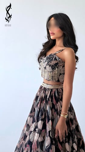 طقم ساري 3 قطع أنيق توب وتنورة مع شال | جلباب بوتي...