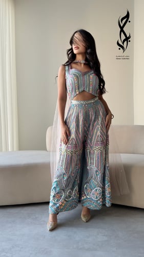 جلابية بتصميم جمبسوت باللون الازرق الفاتح " بيبي ب...