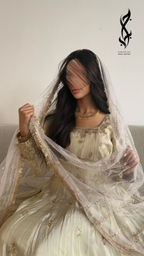 جلابية هندية تفتة هندي بتطريز ذهبي فاخر