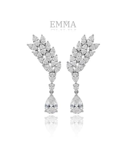 اقراط من الفضة الإسترليني وألماس المويسانيت