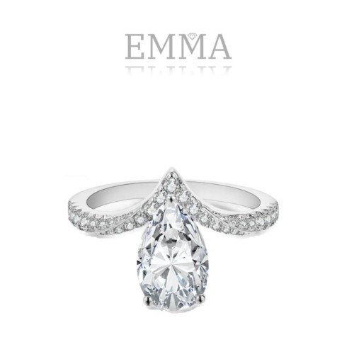 خاتم من الفضة الإسترليني 925والماس المويسانيت