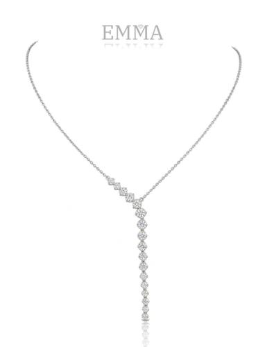 A necklace of sterling silver and moissanite diamo...