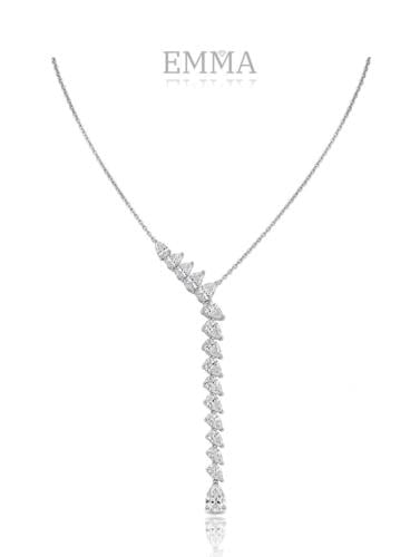 A necklace of sterling silver and moissanite diamo...