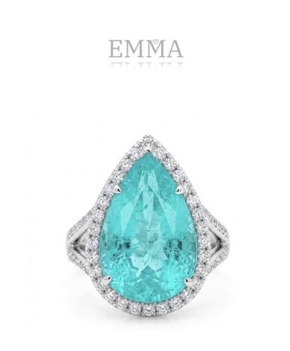 A ring of sterling silver, moissanite diamond, and...
