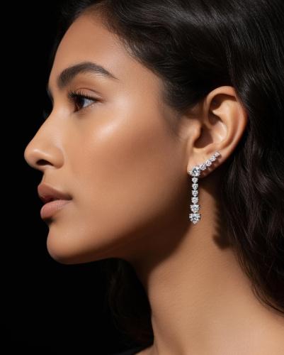 اقراط من الفضة الإسترليني وألماس المويسانيت