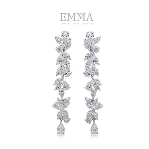 اقراط من الفضة الإسترليني 925وألماس المويسانيت