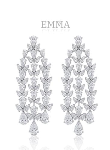 اقراط من الفضة الإسترليني وألماس المويسانيت