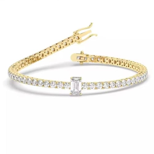 سوار من الفضة الإسترليني 925والماس المويسانيت