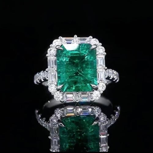 خاتم من الفضة الإسترليني وألماس المويسانيت