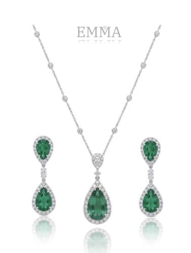 A set of sterling silver and gemstones
