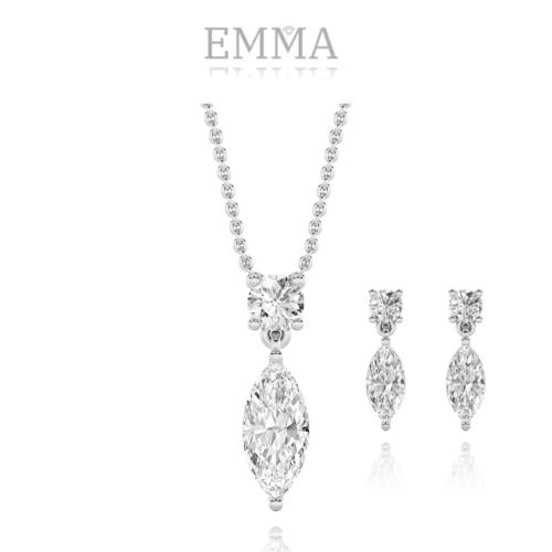 طقم من الفضة الإسترليني 925وألماس المويسانيت