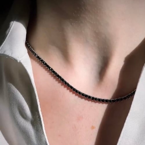 عقد تنيس من الفضة الاسترليني 925والماس المويسانيت