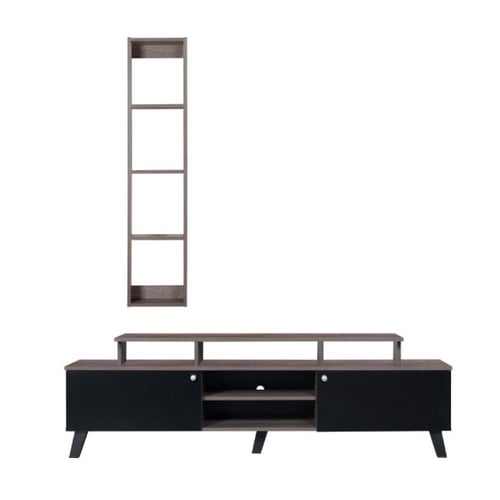 طاولة تلفزيون مع أرفف تخزين -لون بني و أسود