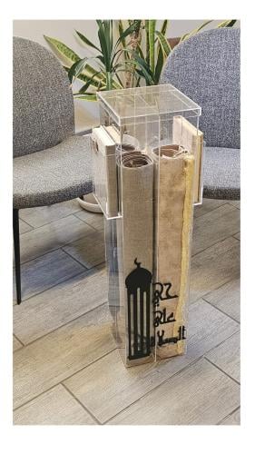 صندوق اكرليك مقاس 20*20 ارتفاع 80 مع قاطع - فاضي