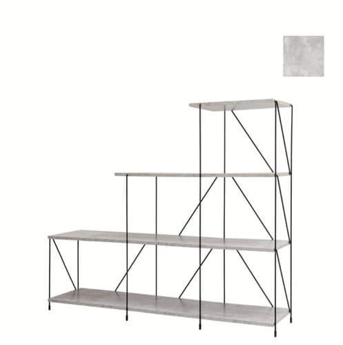 رفوف مكتبة خشب مدرج