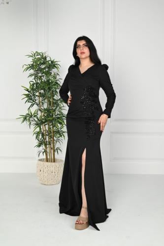 فستان سهرة طويل لون اسود