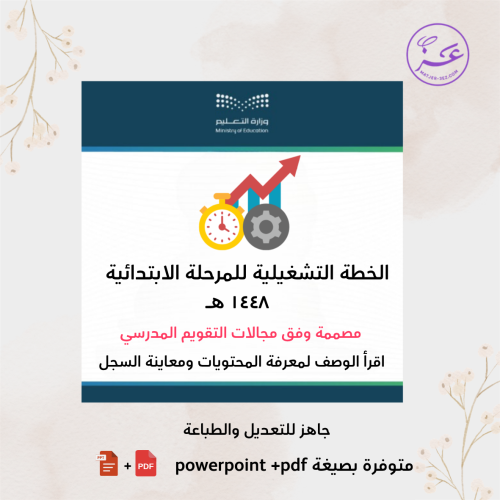 الخطة التشغيلية لمدارس المرحلة الابتدائية ١٤٤٨ هـ