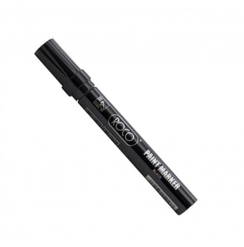 ROCO - قلم ماركر برأس مشطوف أسود (1-5) mm