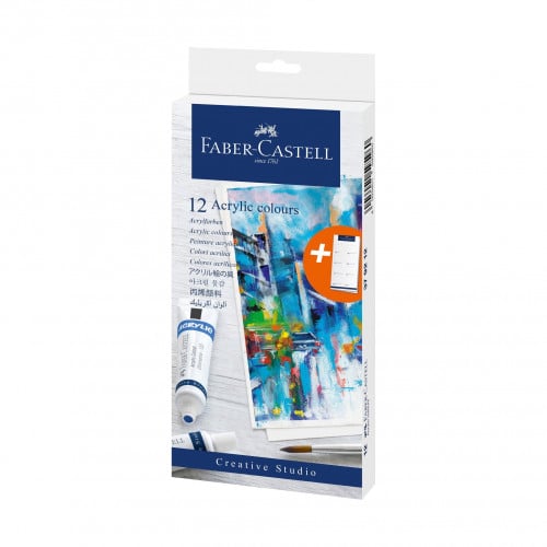 Faber Castell - طقم ألوان أكريلك - ١٢ أنبوبة - ٩ م...