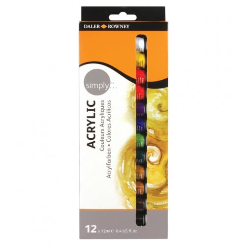 Daler Rowney - طقم ألوان أكريلك - ١٢ أنبوبة - ١٢ م...