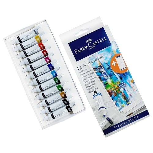 Faber Castell - طقم ألوان أكريلك - ١٢ أنبوبة - ٩ م...